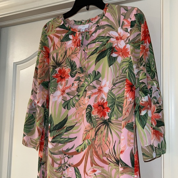 🌺 J. Jill Tropical, Flute-Sleeve Tunic / Dress 🌺 - Picture 15 of 16